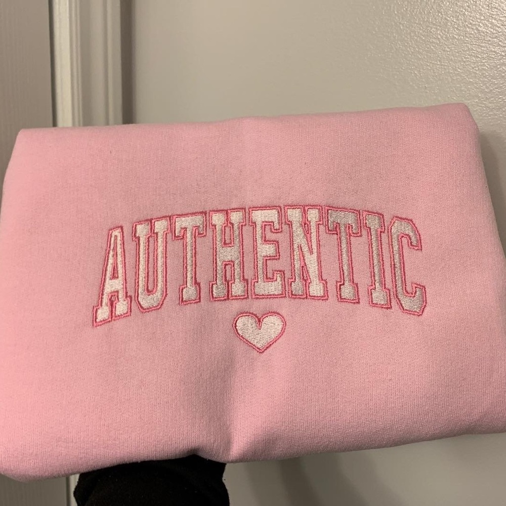 “authentic ❤︎” embroidered crewneck